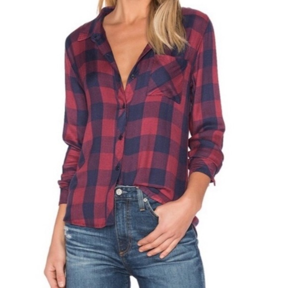 Rails Tops - Rails Hunter Checkered Flannel Button Up Shirt XS